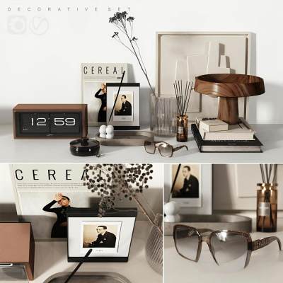 现代书籍花瓶饰品摆件-03